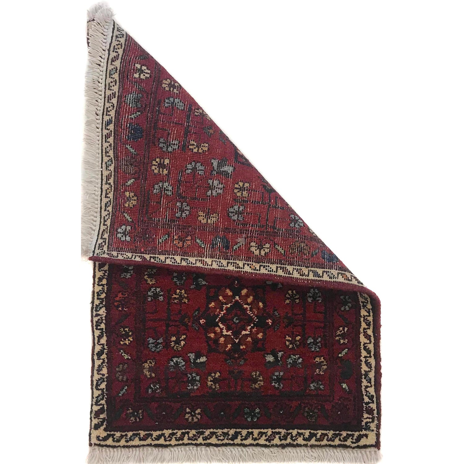 Handmade Wool Doormat Red Floral