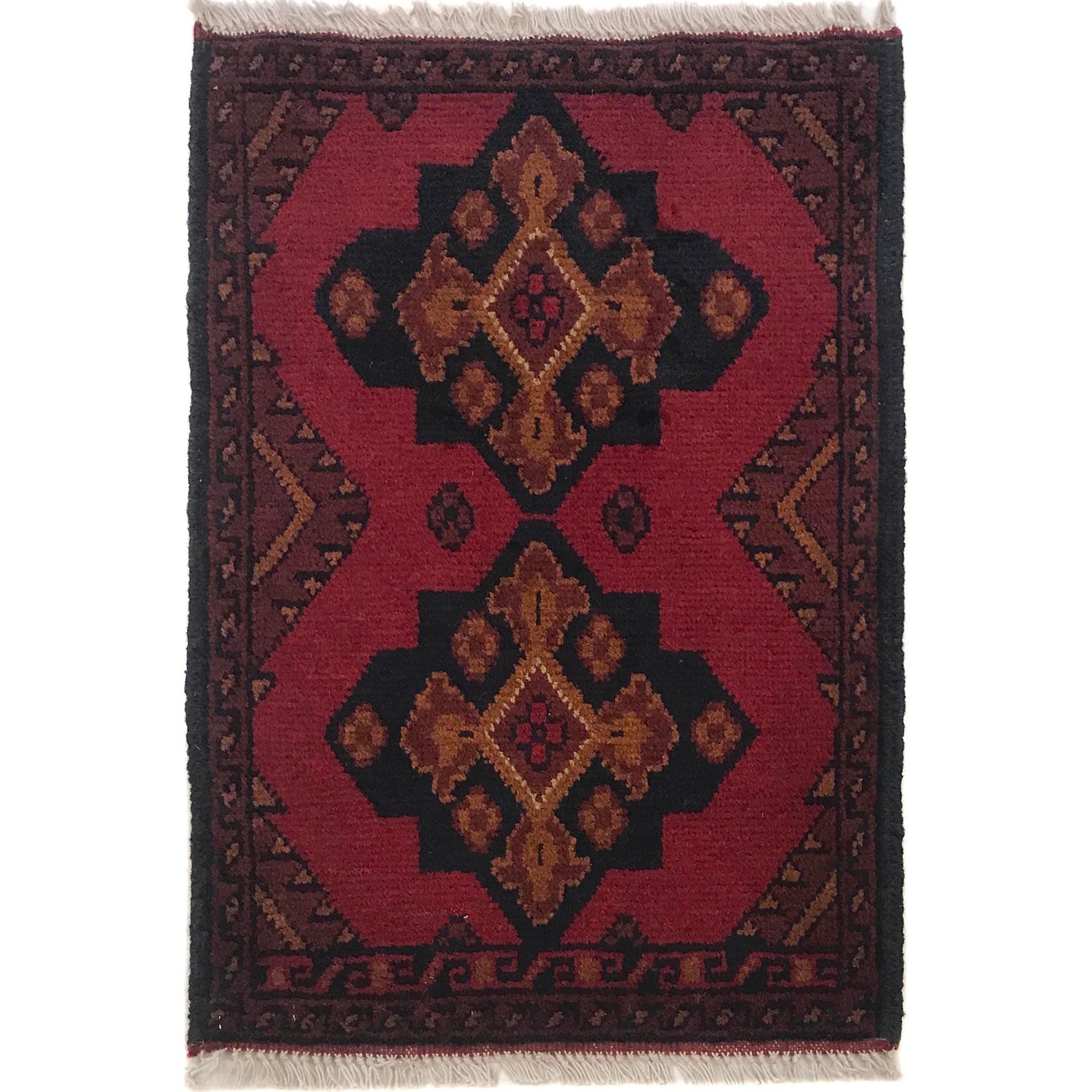 Handmade Wool Doormat Red Floral