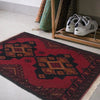 Handmade Wool Doormat Red Floral