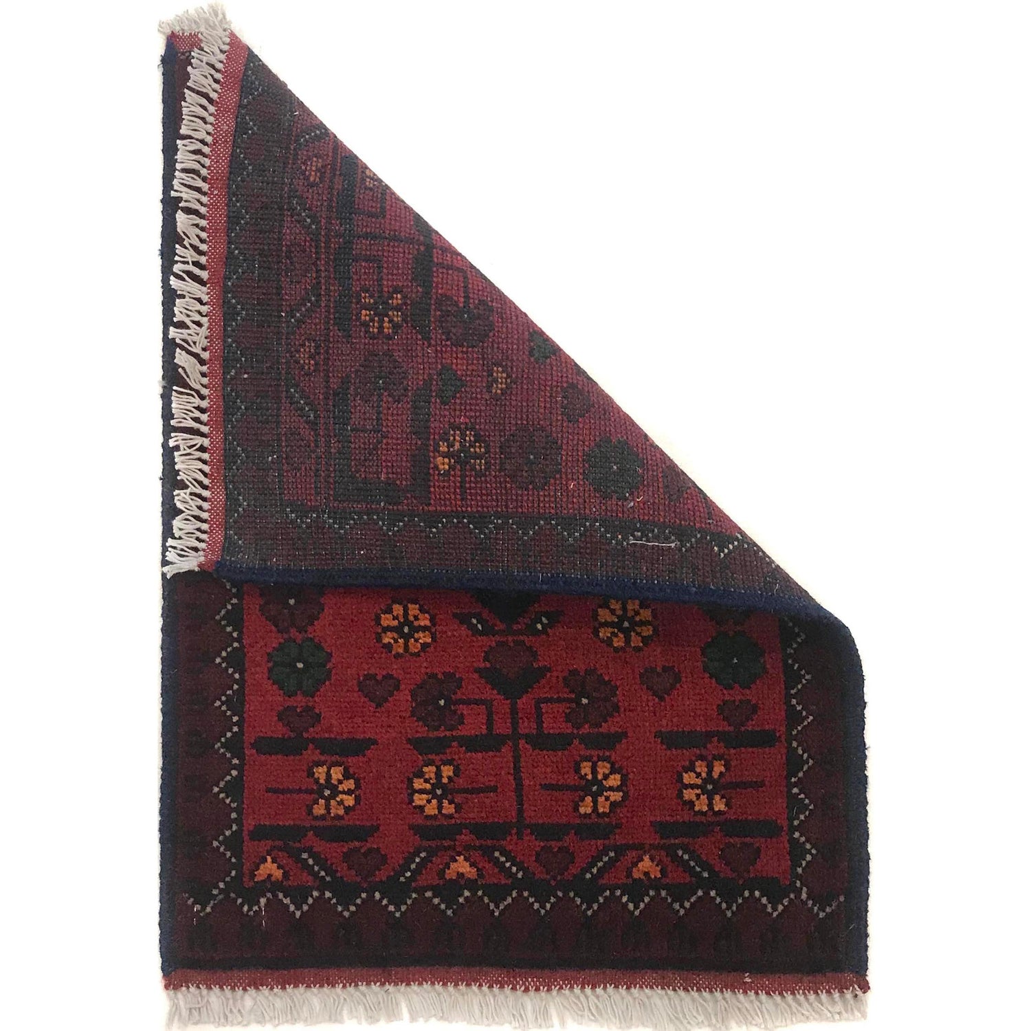 Handmade Wool Doormat Red Floral