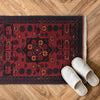 Handmade Wool Doormat Red Floral