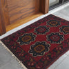 Handmade Wool Doormat Red Floral