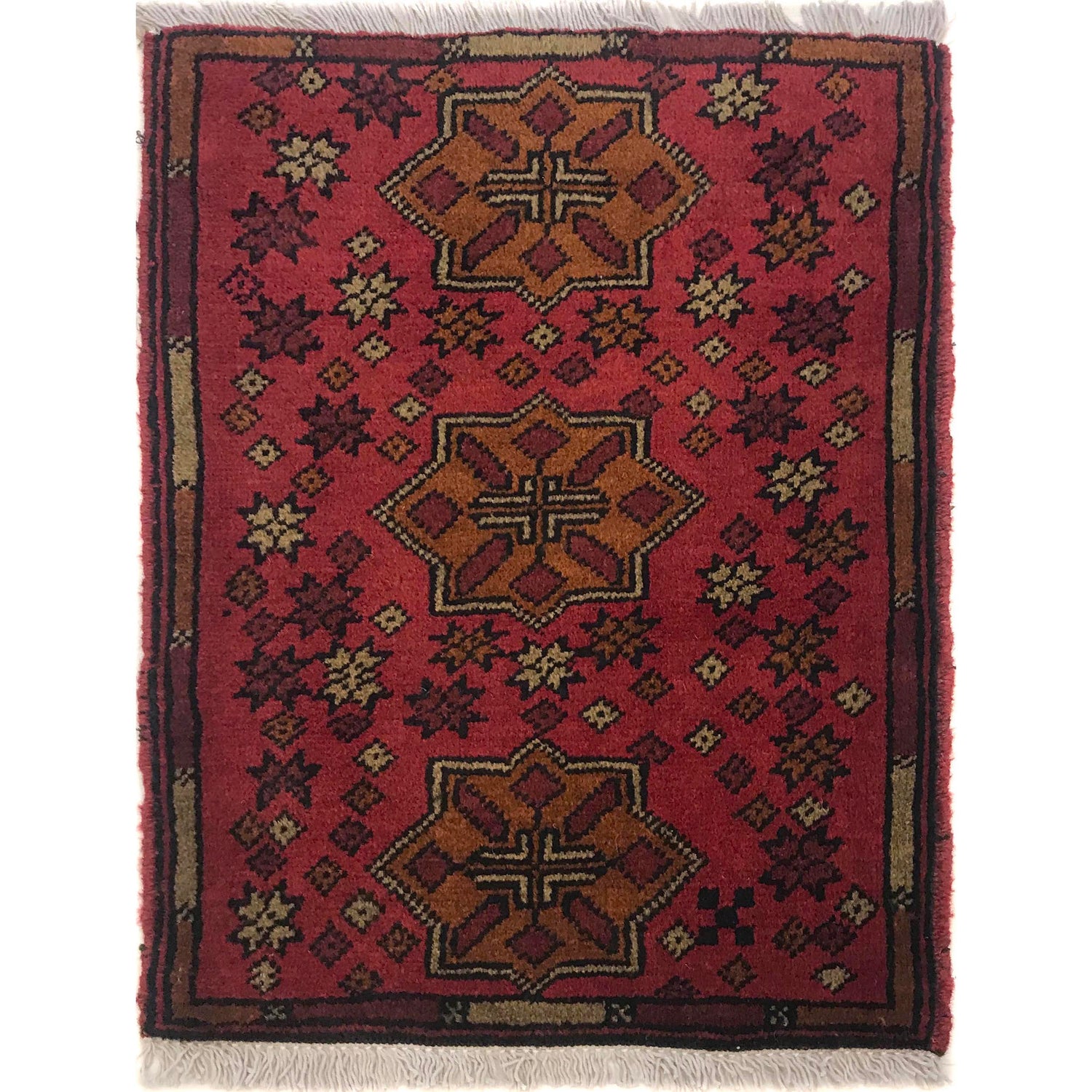 Handmade Wool Doormat Red Floral