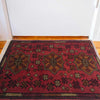 Handmade Wool Doormat Red Floral