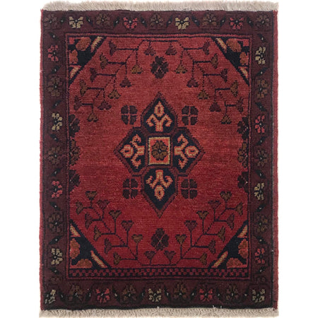 Handmade Wool Doormat Red Floral