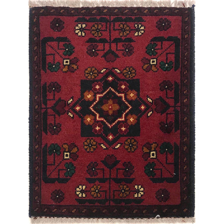 Handmade Wool Doormat Red Floral