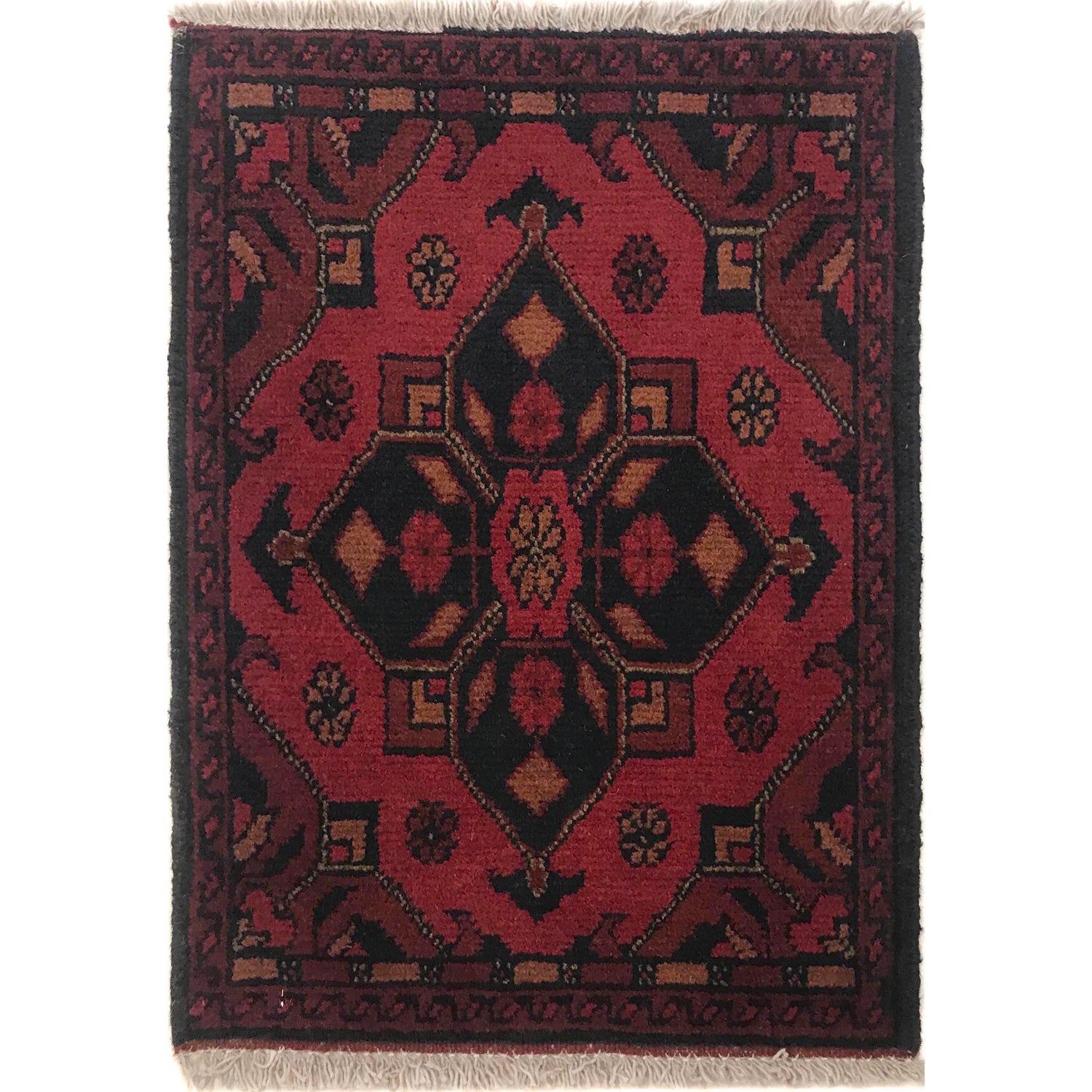 Handmade Wool Doormat Red Floral