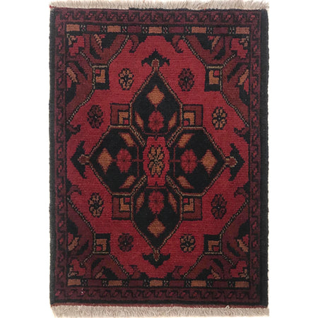 Handmade Wool Doormat Red Floral