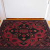 Handmade Wool Doormat Red Floral