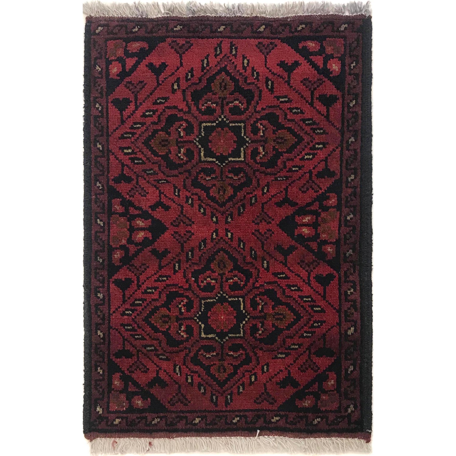 Handmade Wool Doormat Red Floral