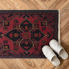 Handmade Wool Doormat Red Floral