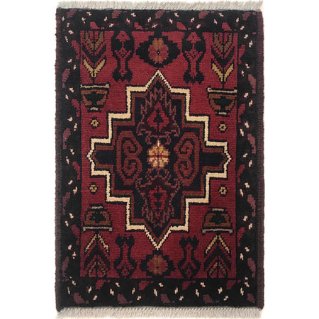 Handmade Wool Doormat Red Floral