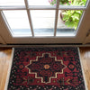 Handmade Wool Doormat Red Floral