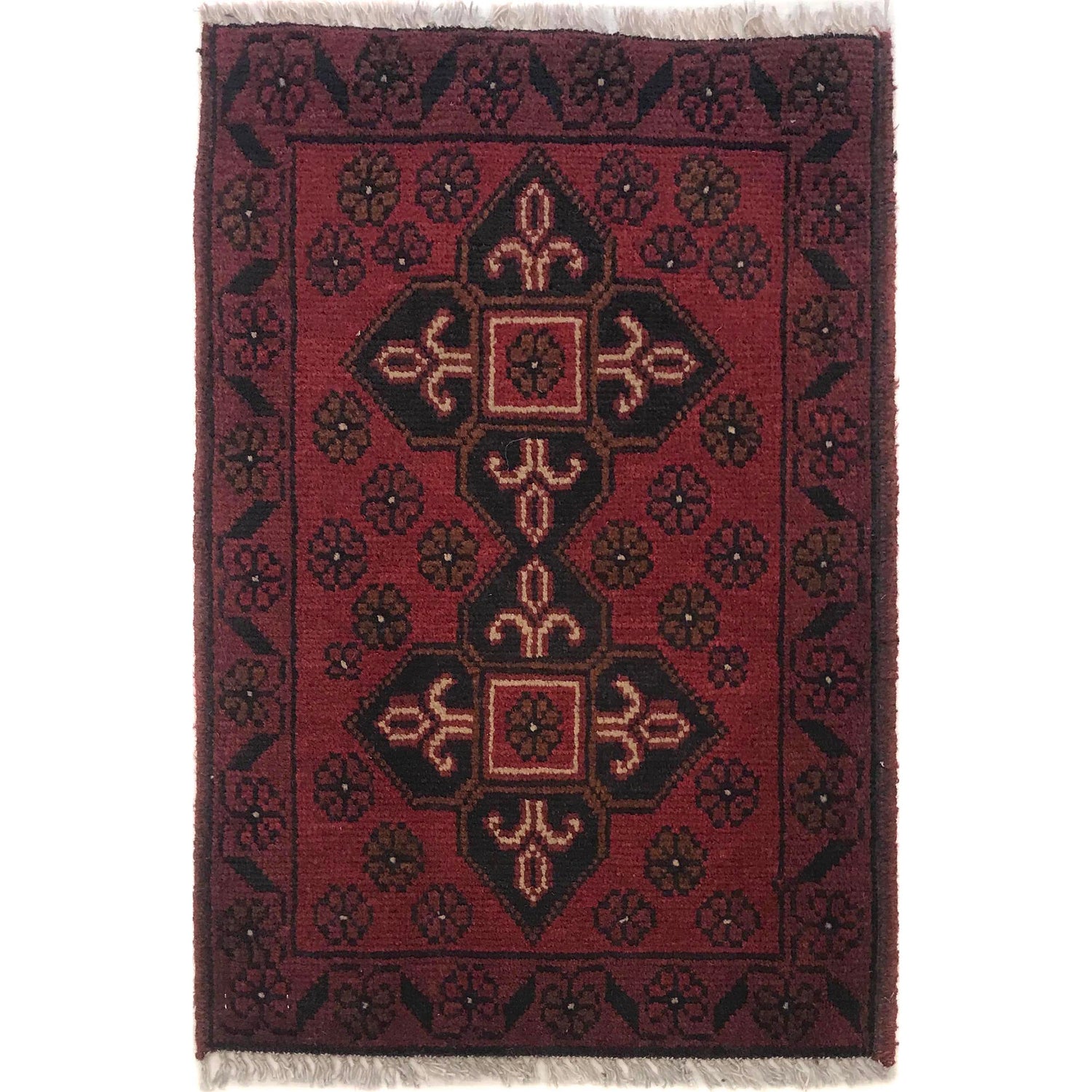Handmade Wool Doormat Red Floral