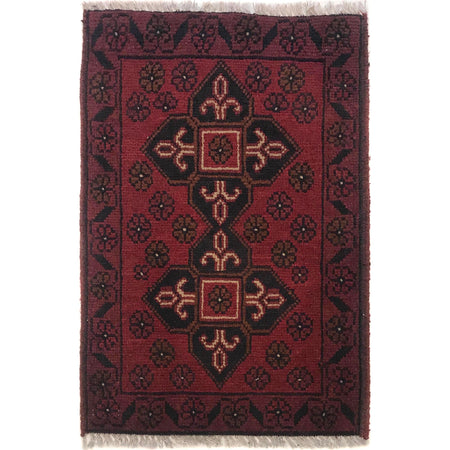 Handmade Wool Doormat Red Floral