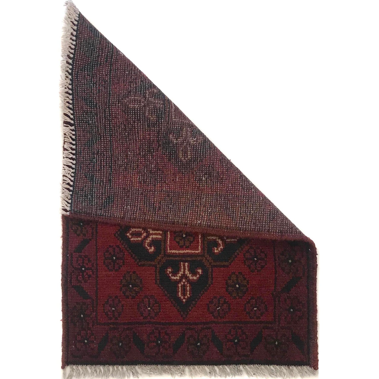 Handmade Wool Doormat Red Floral