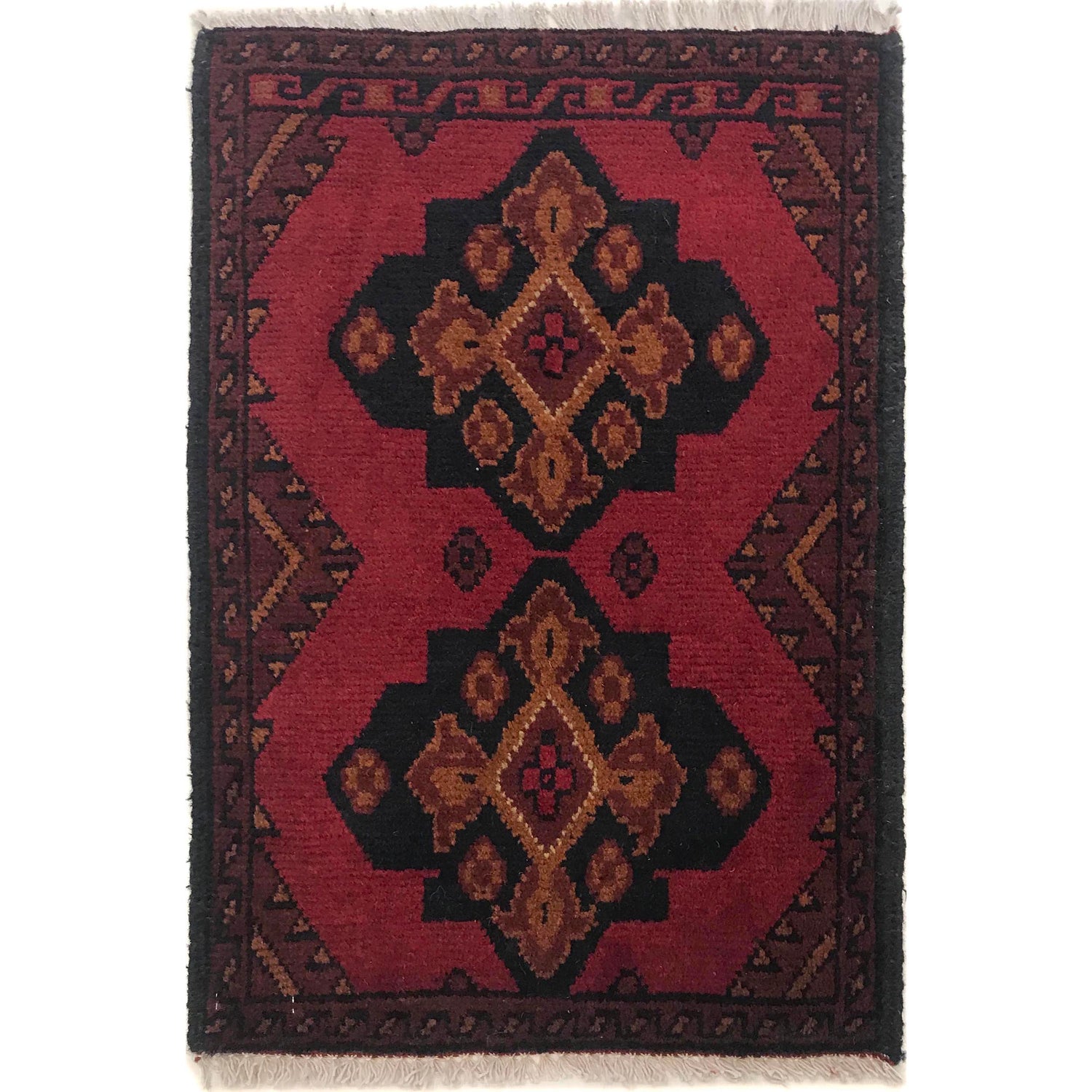 Handmade Wool Doormat Red Floral