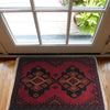 Handmade Wool Doormat Red Floral