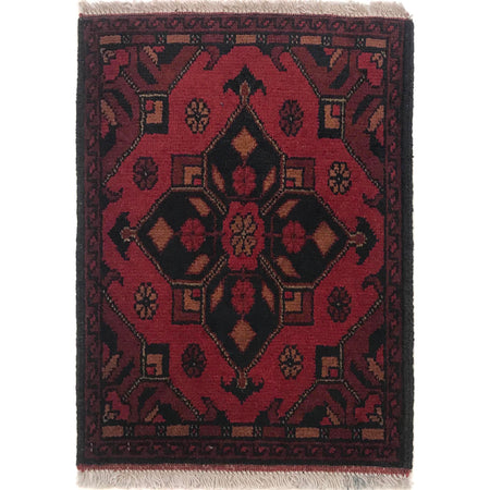 Handmade Wool Doormat Red Floral