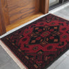 Handmade Wool Doormat Red Floral