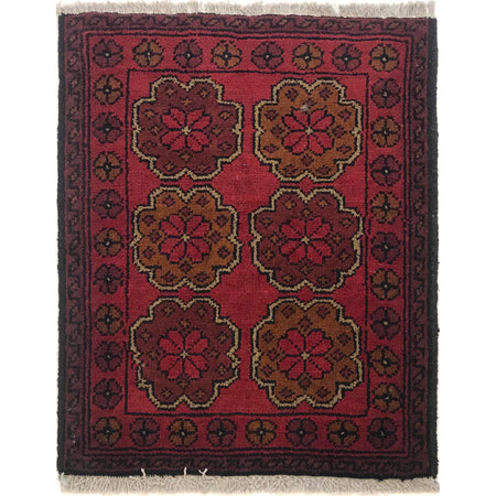 Handmade Wool Doormat Red Floral