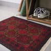 Handmade Wool Doormat Red Floral