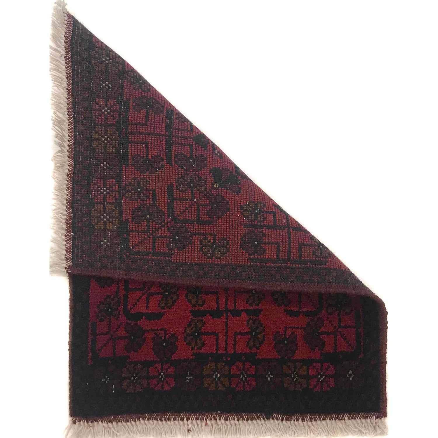 Handmade Wool Doormat Red Floral
