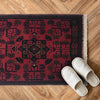 Handmade Wool Doormat Red Floral