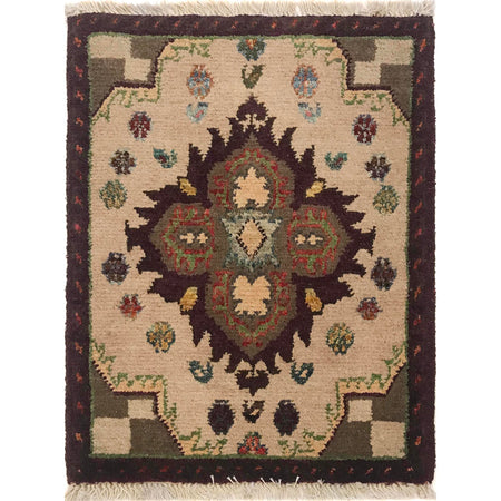 Handmade Wool Doormat Ivory Geometric