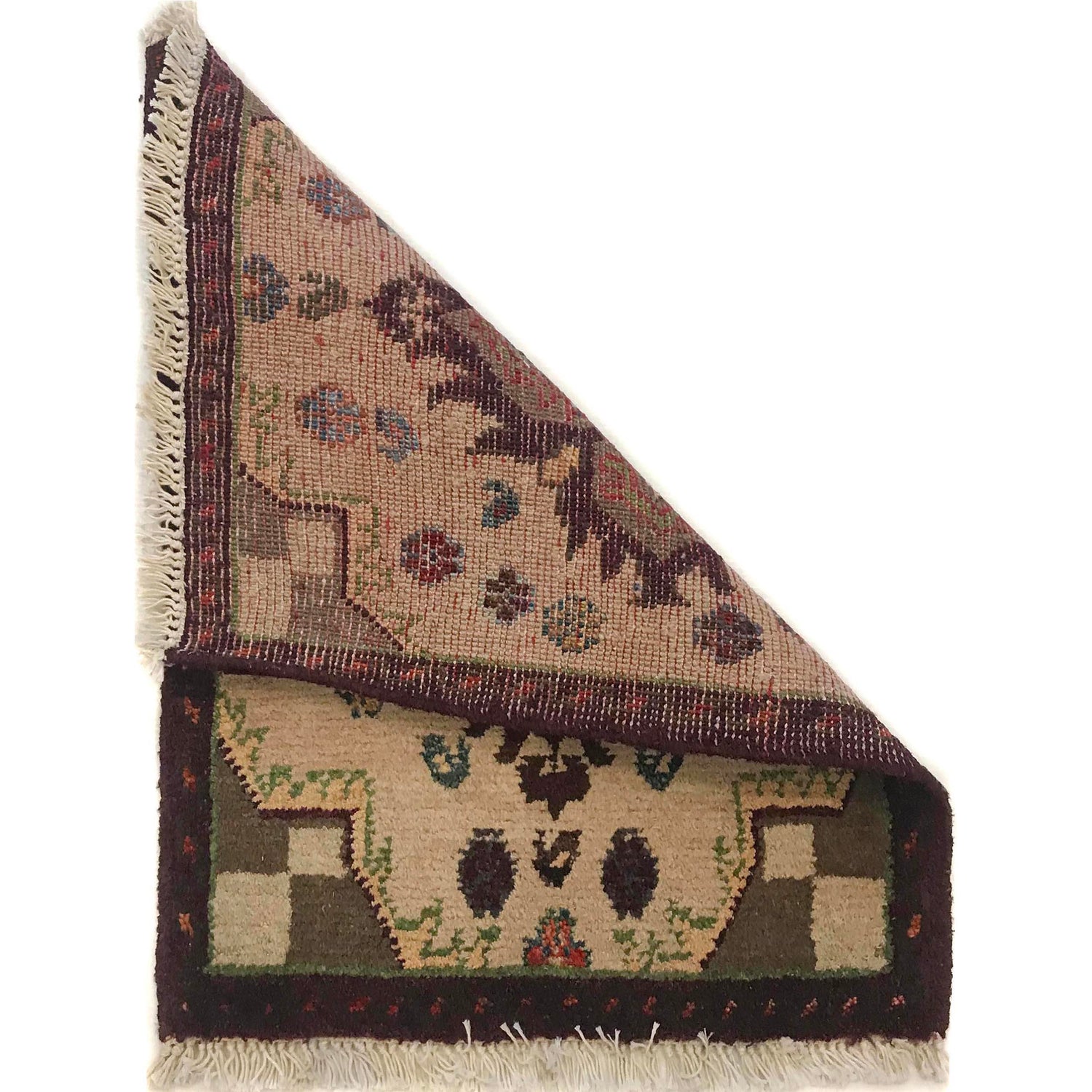 Handmade Wool Doormat Ivory Geometric