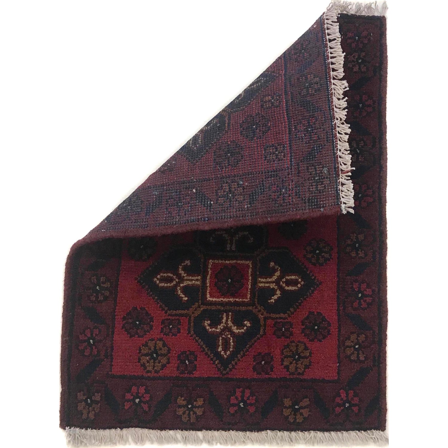 Handmade Wool Doormat Red Floral
