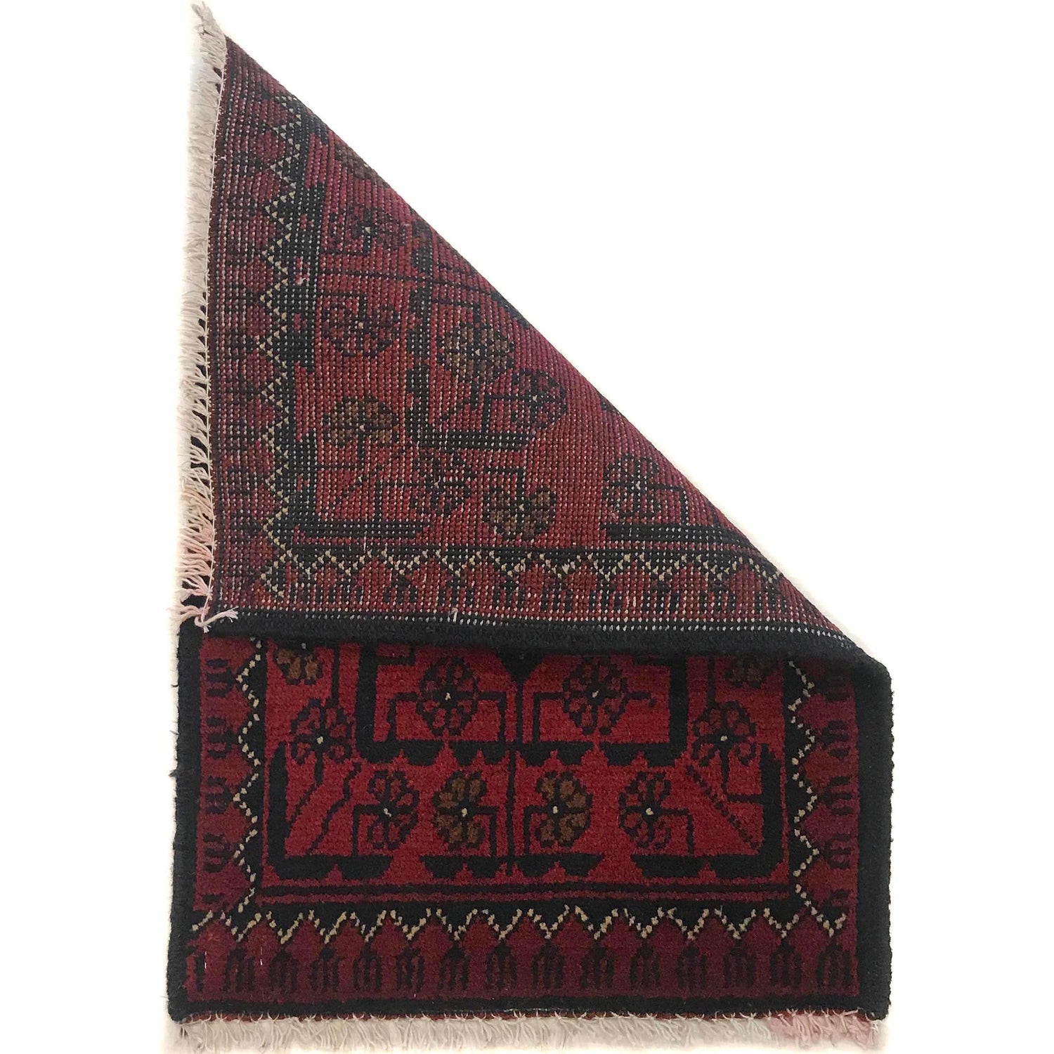 Handmade Wool Doormat Red Floral