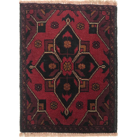 Handmade Wool Doormat Red Floral