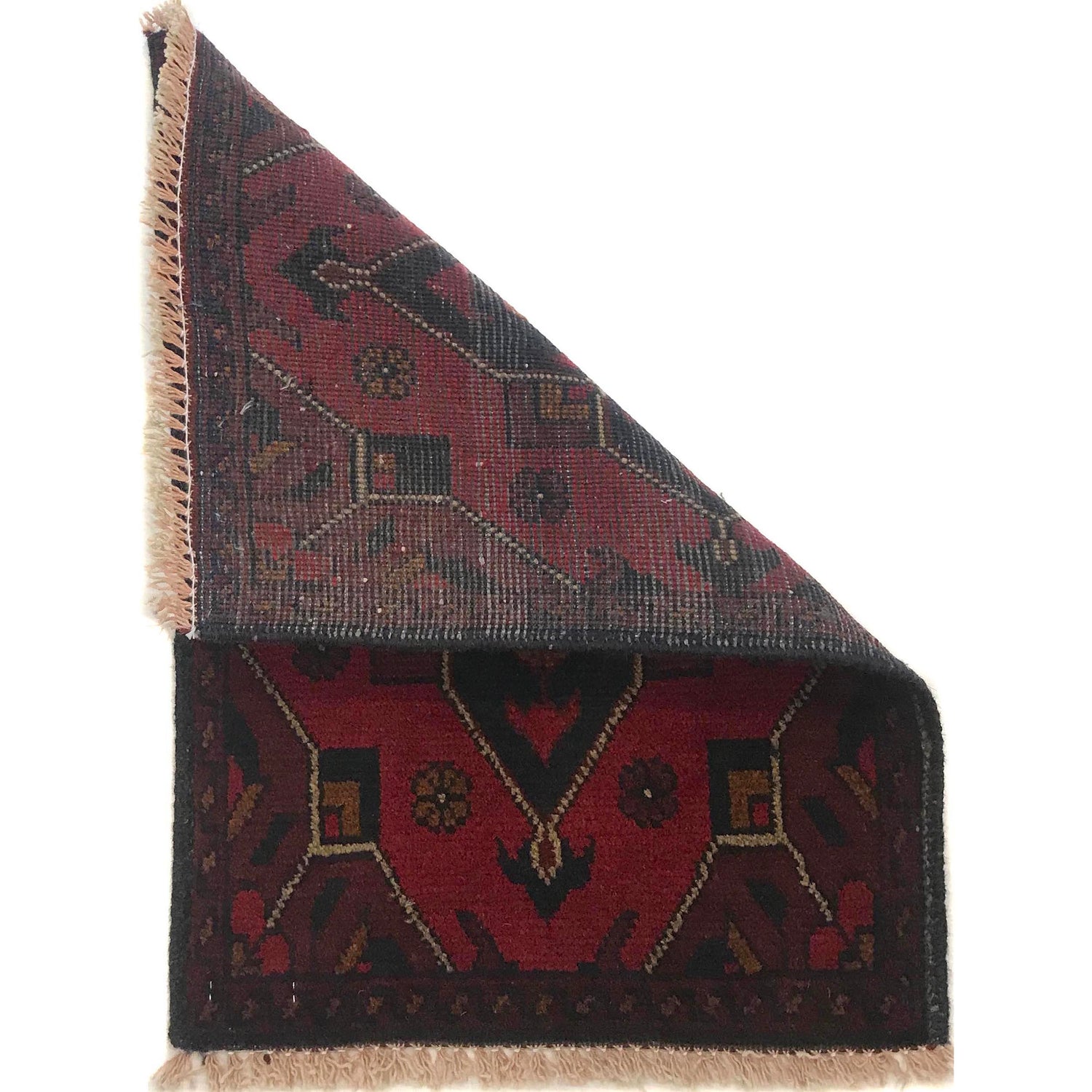 Handmade Wool Doormat Red Floral