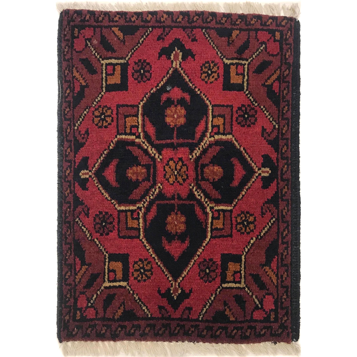 Handmade Wool Doormat Red Floral