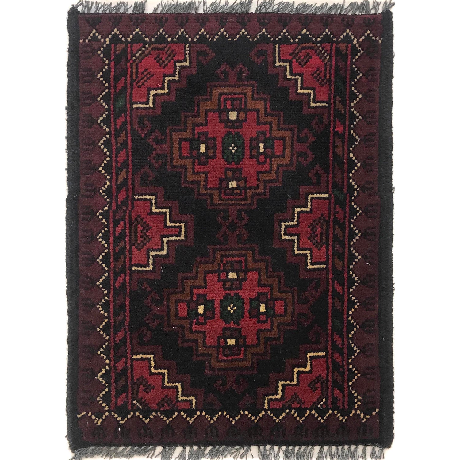 Handmade Wool Doormat Red Floral