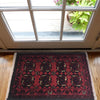 Handmade Wool Doormat Red Floral