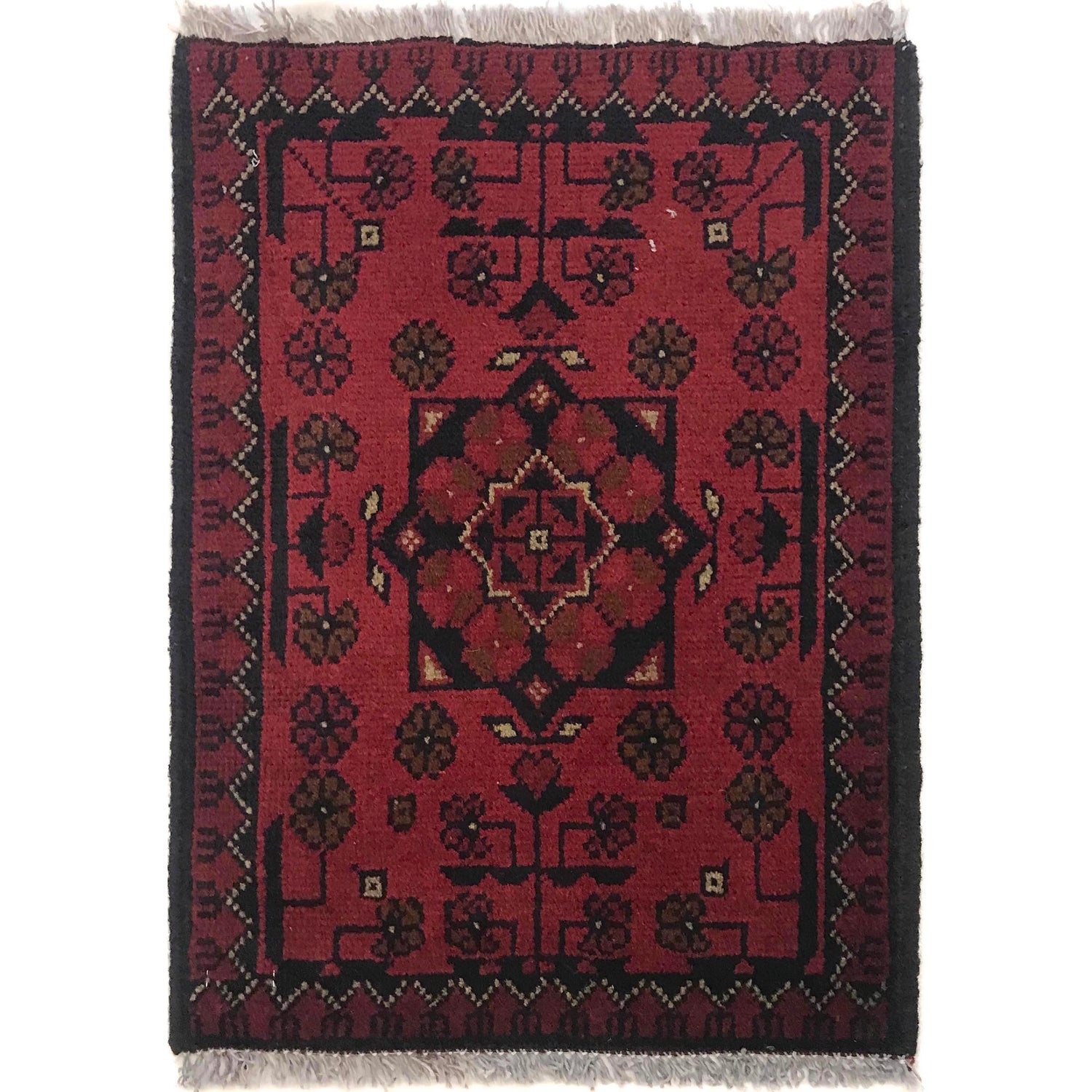 Handmade Wool Doormat Red Floral