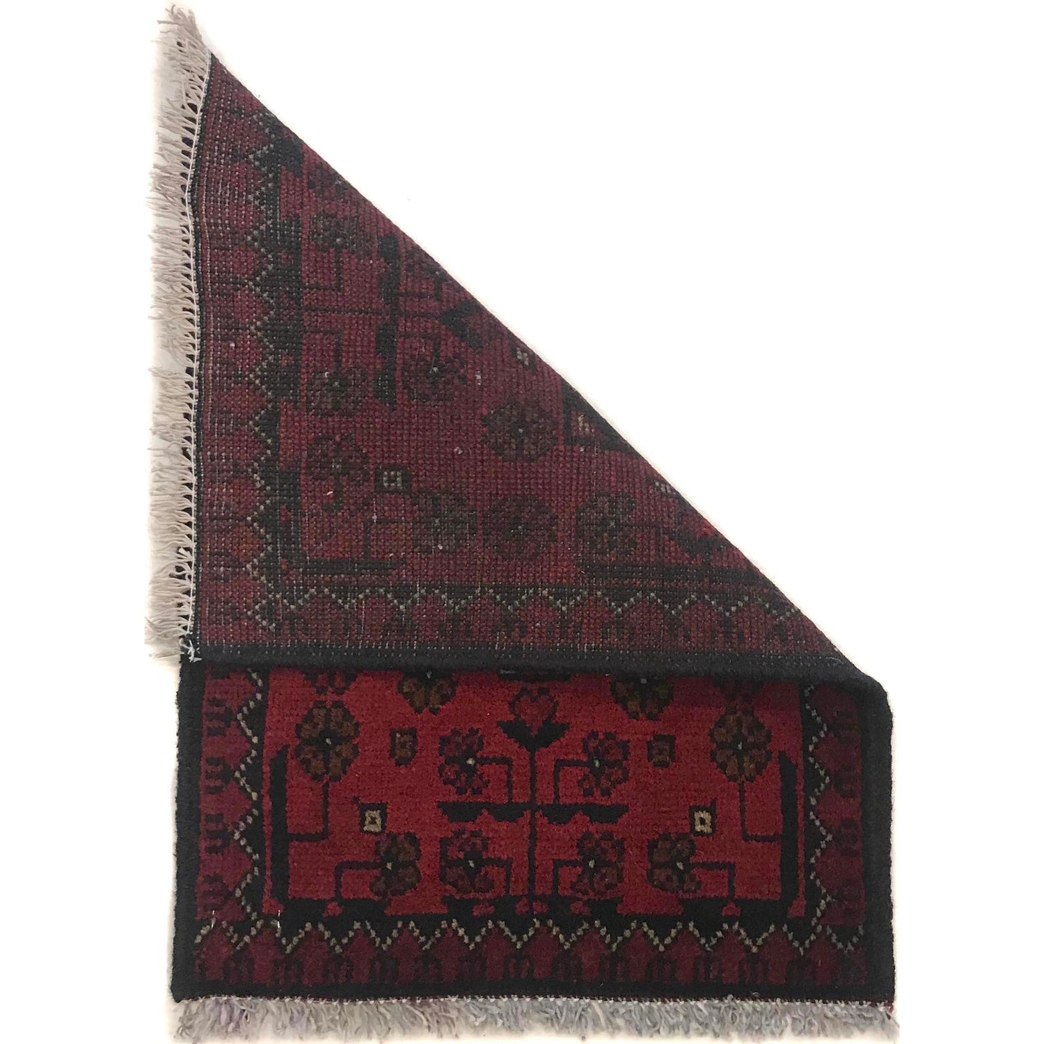 Handmade Wool Doormat Red Floral