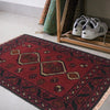Handmade Wool Doormat Red Floral