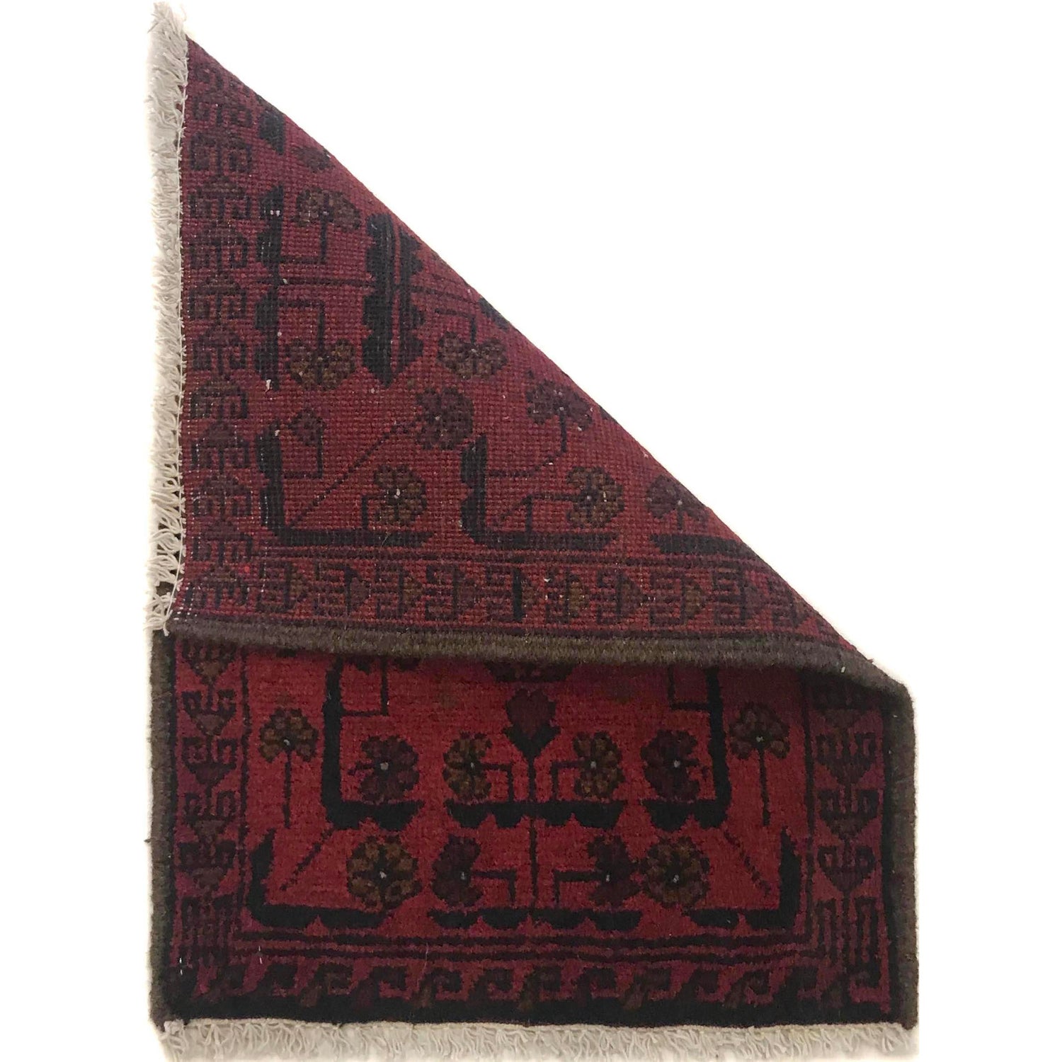 Handmade Wool Doormat Red Floral
