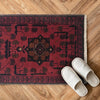 Handmade Wool Doormat Red Floral
