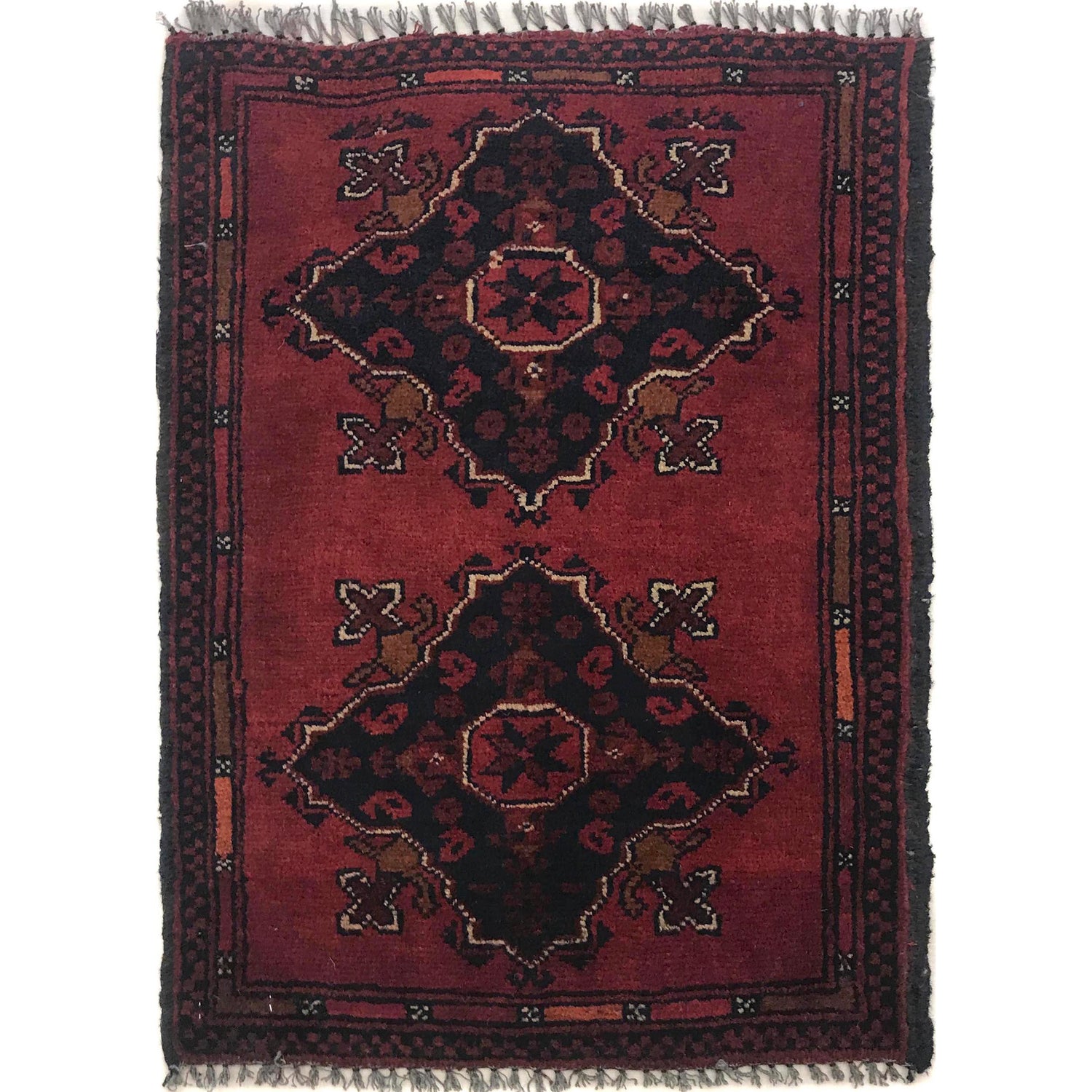 Handmade Wool Doormat Red Floral
