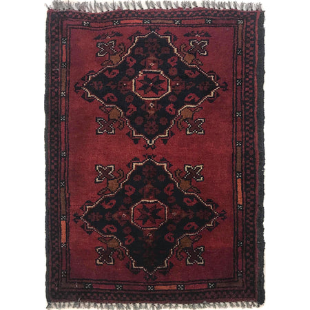 Handmade Wool Doormat Red Floral
