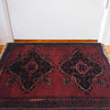 Handmade Wool Doormat Red Floral