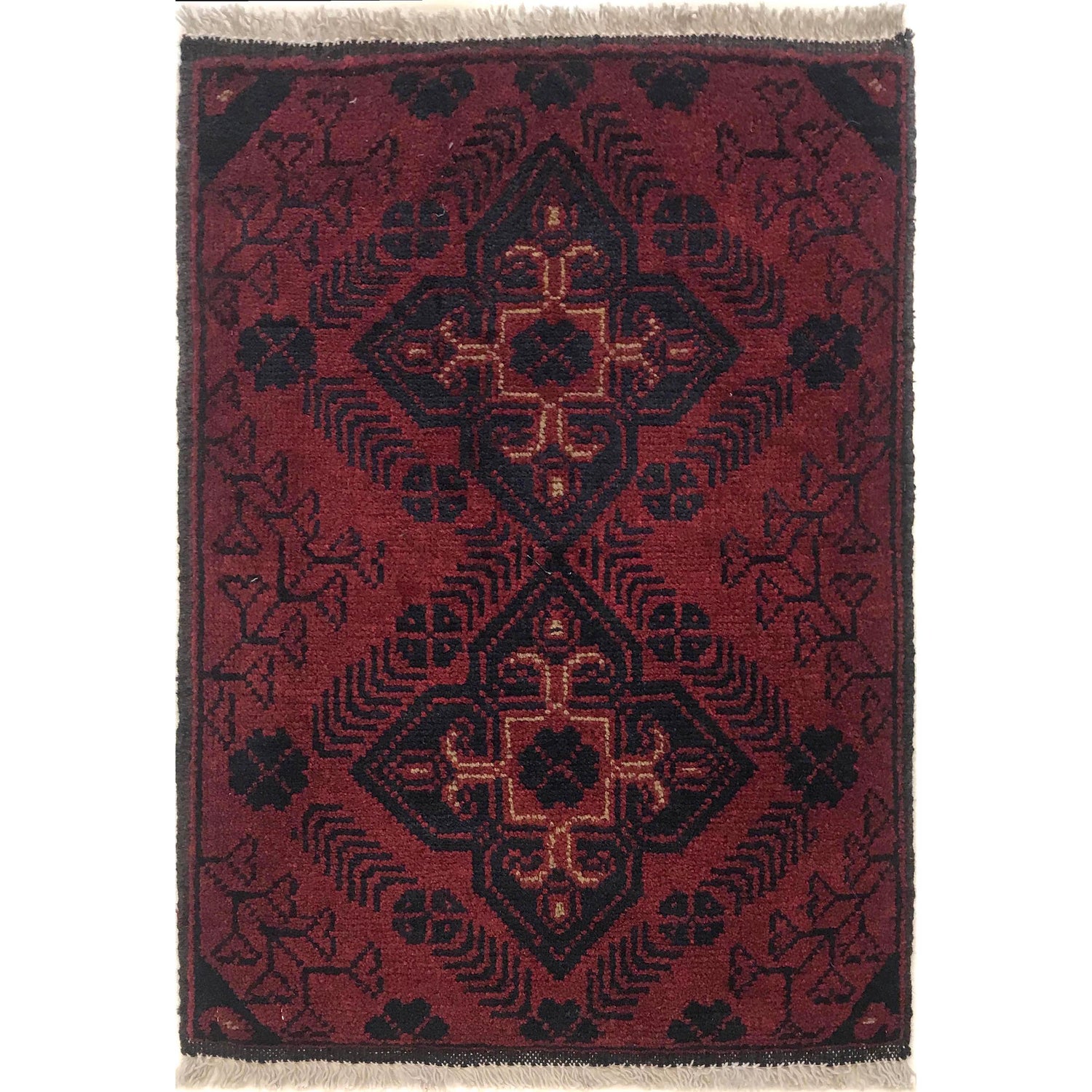Handmade Wool Doormat Red Floral