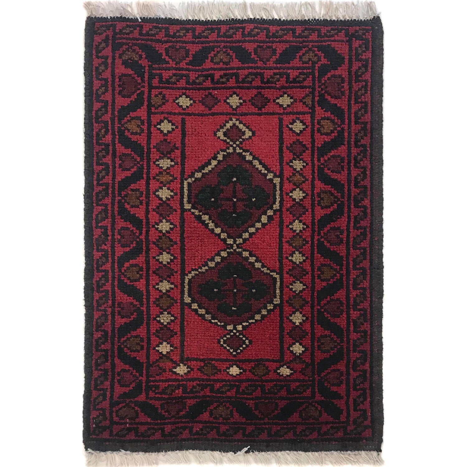 Handmade Wool Doormat Red Floral