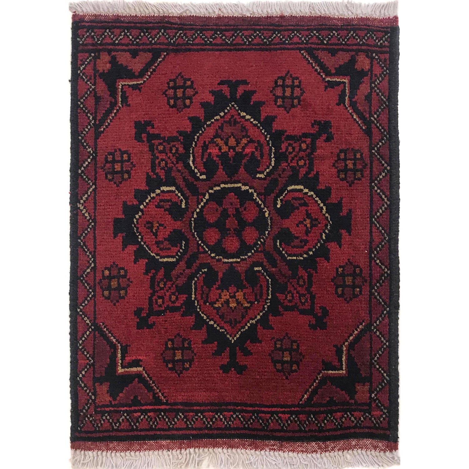 Handmade Wool Doormat Red Floral