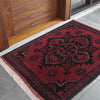 Handmade Wool Doormat Red Floral