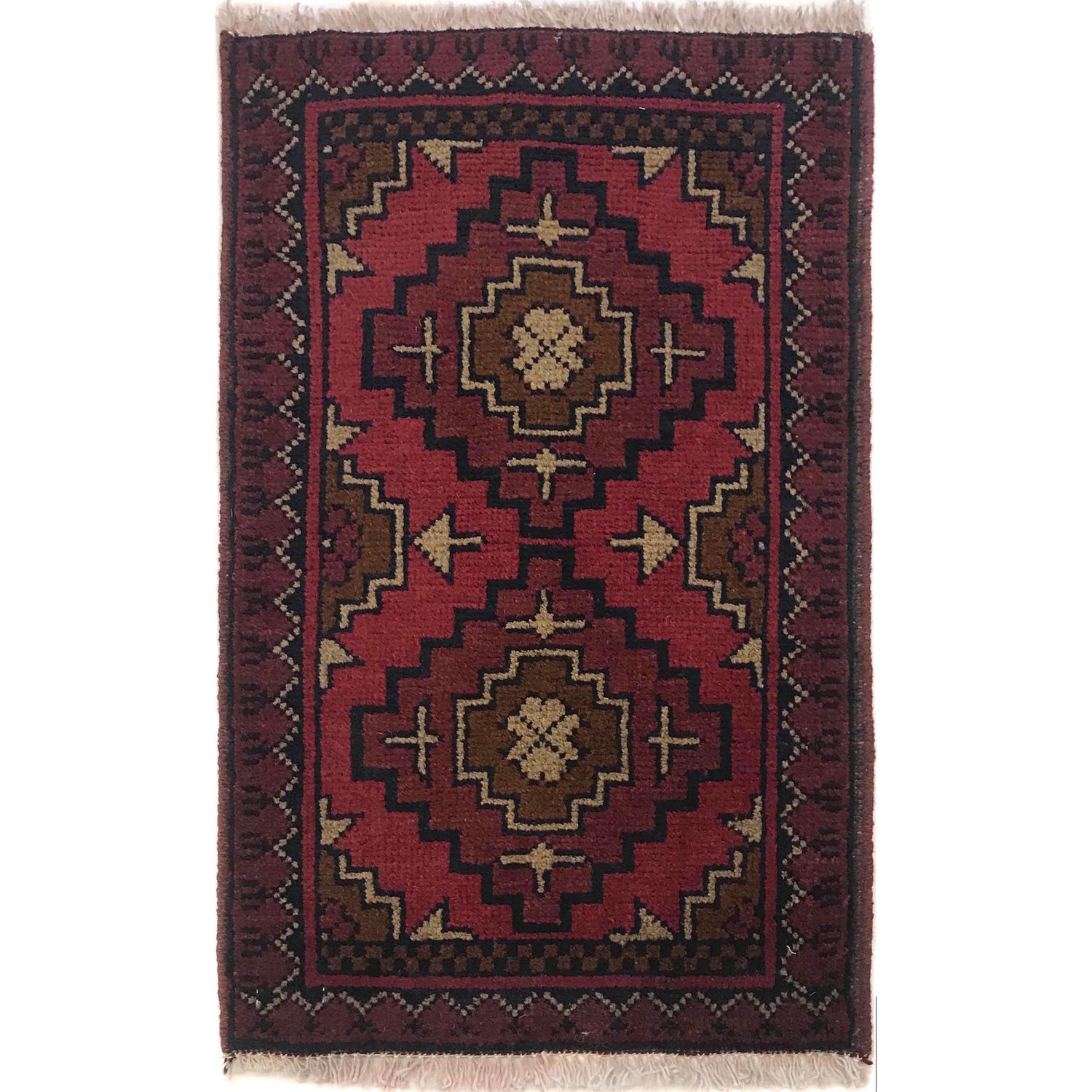Handmade Wool Doormat Red Floral